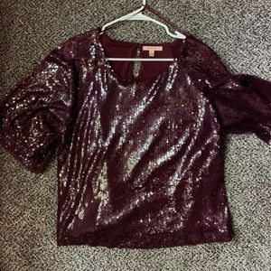 Vici Dolls Marroon sequin blouse